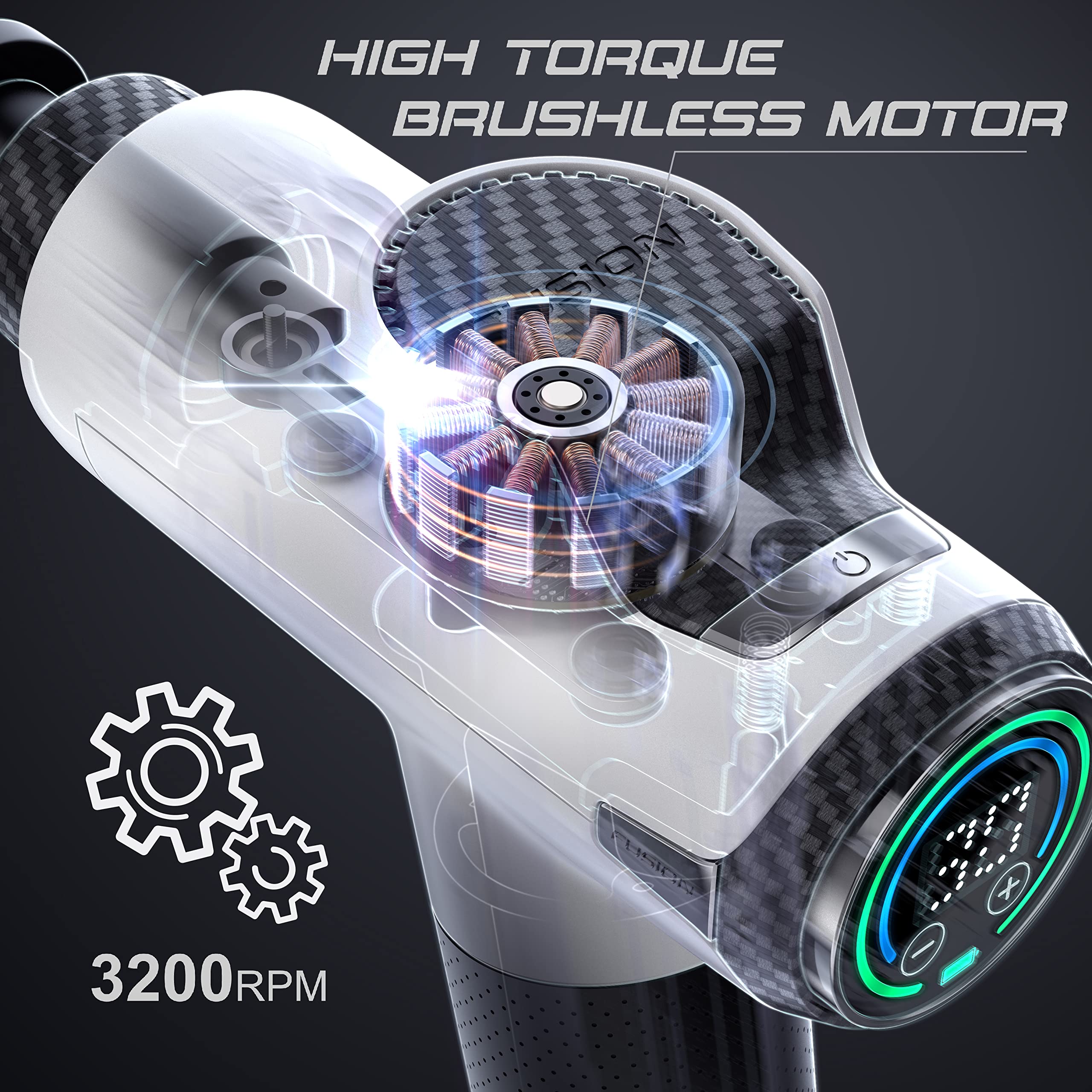 Fusion Black Pro whisper-quiet motor enabling relaxation during massages.