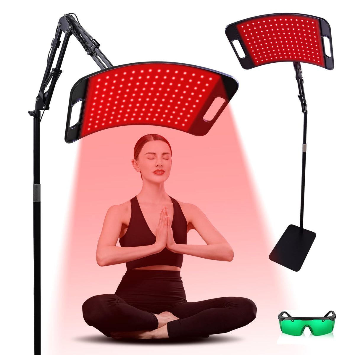 Fussion red light panel for face and body with dual wavelengths for skin care and recovery.