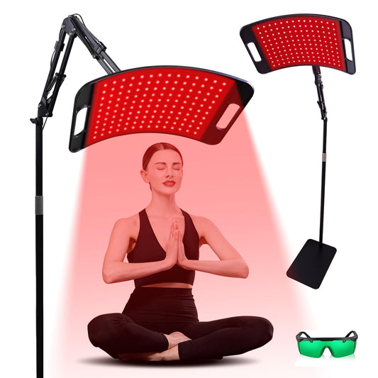 Fussion red light panel for face and body with dual wavelengths for skin care and recovery.