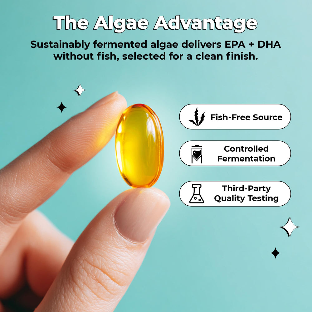 Future Kind Omega-3 recyclable bottle and eco-friendly packaging.