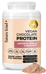 Future Kind Vegan Protein Powder chocolate canister supports lean muscle during workouts