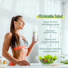 Future Salad guava-apple flavor glass showing refreshing, natural taste.