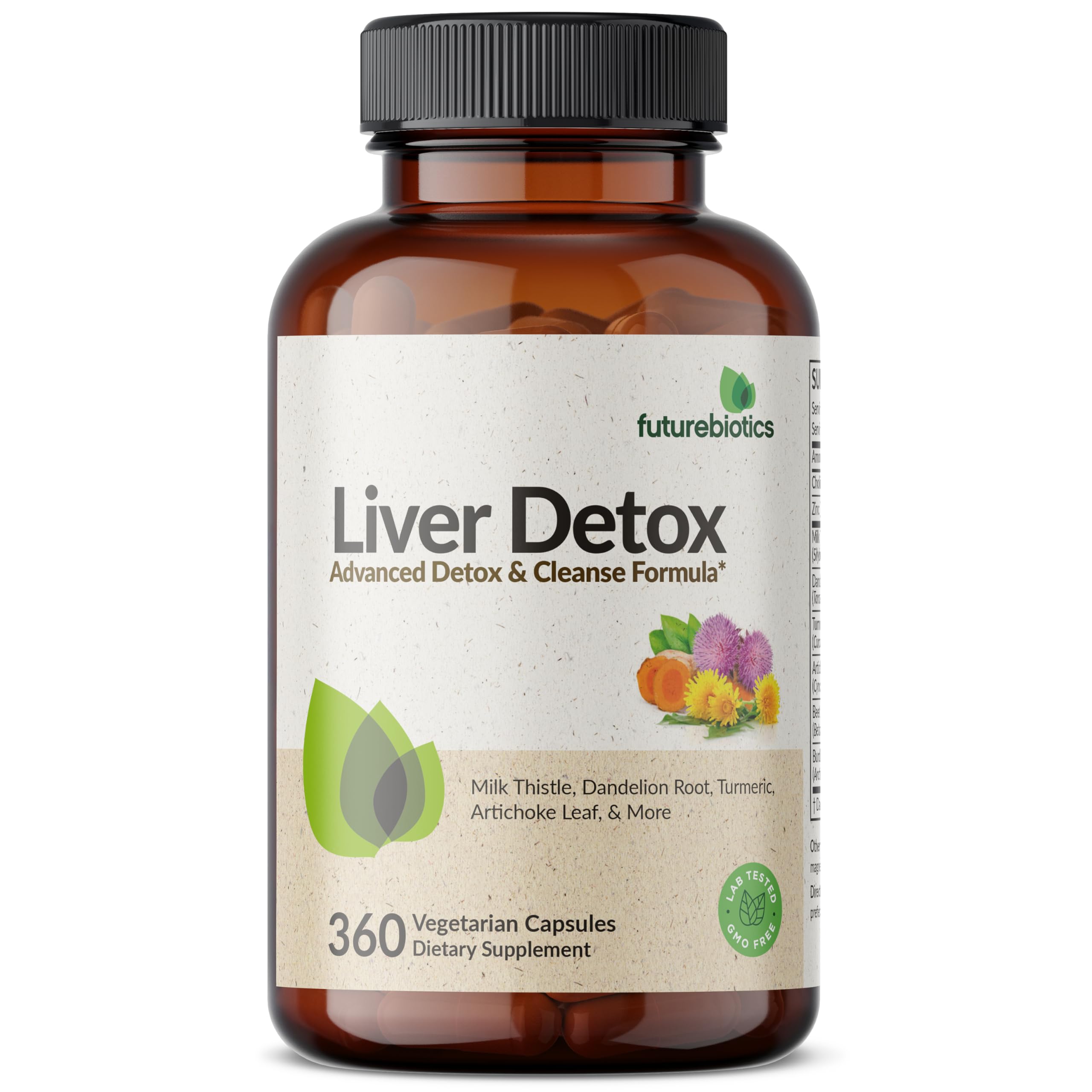 Futurebiotics Liver Detox capsules ready for daily, vegan-friendly supplementation.