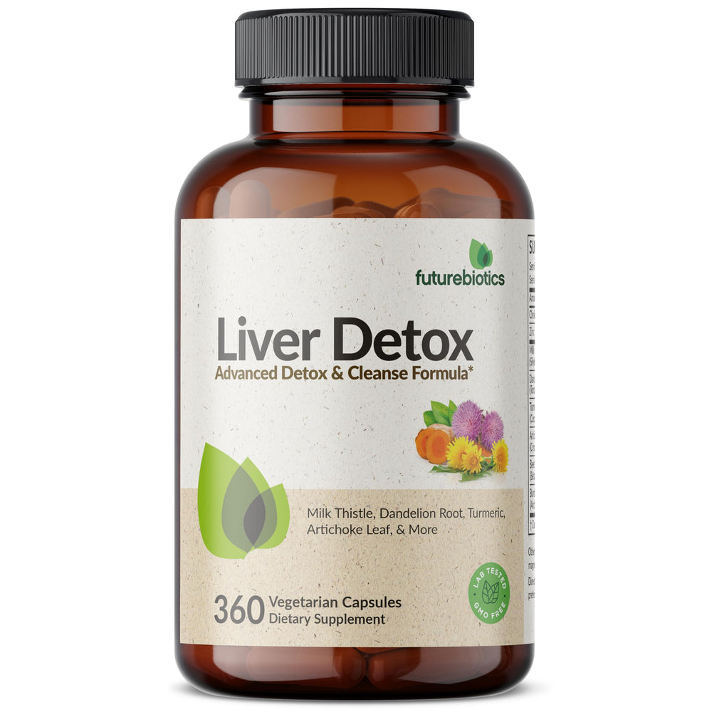 Futurebiotics Liver Detox capsules ready for daily, vegan-friendly supplementation.