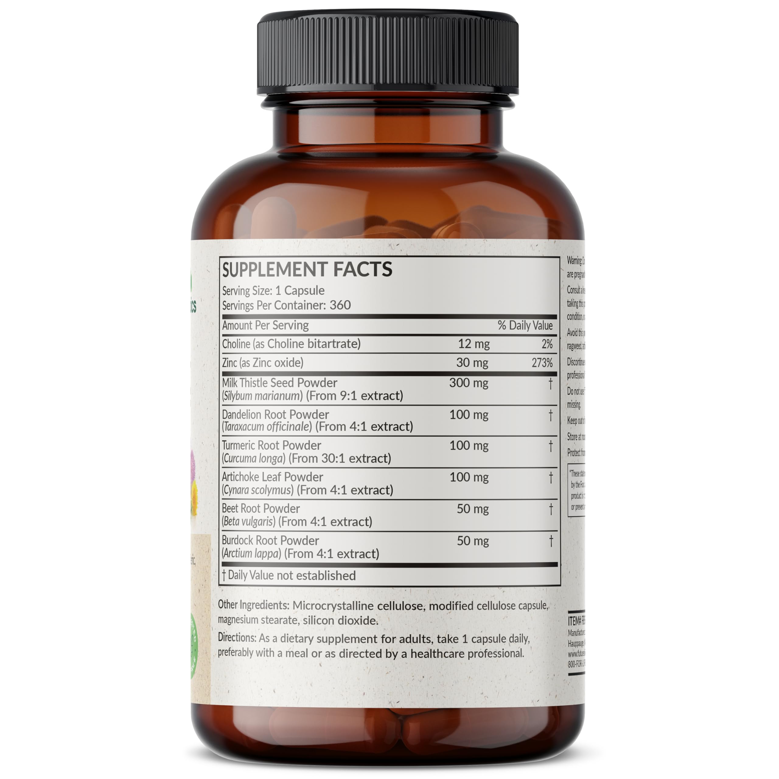 Illustration of Futurebiotics Liver Detox capsules for easy daily supplementation.