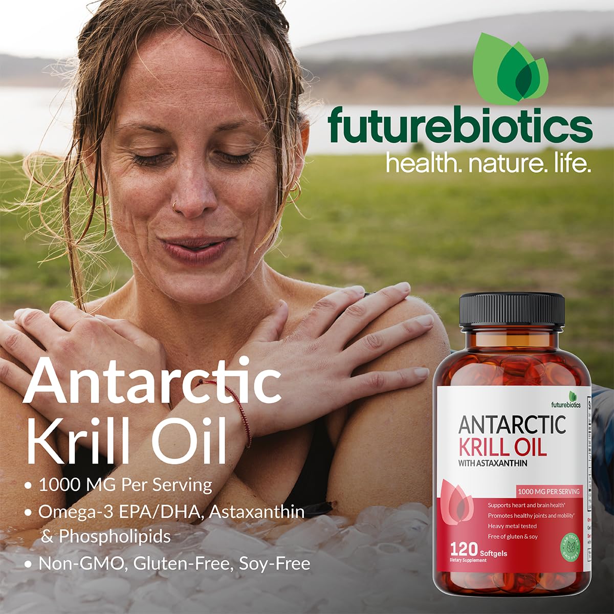 Futurebiotics omega-3 from krill image highlighting EPA and DHA.