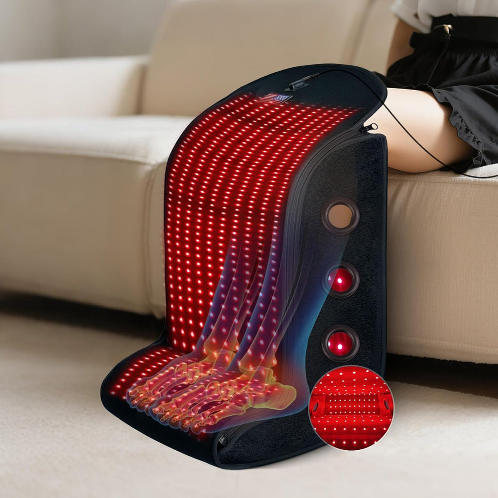 Fuuerds red-light therapy feet-legs device side view shows ergonomic design for targeted relief.