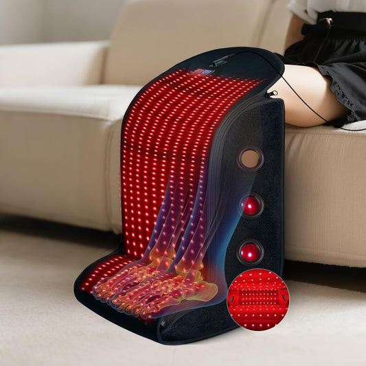 Fuuerds red-light therapy feet-legs device side view shows ergonomic design for targeted relief.