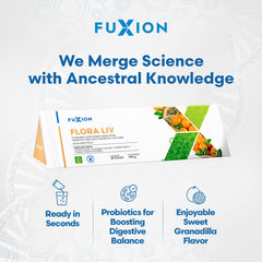 FuXion Flora Liv serving in a glass of cold water to refresh.