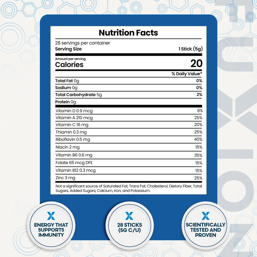 FuXion Vita Xtra T+ closeup shows multivitamin and mineral powder texture.
