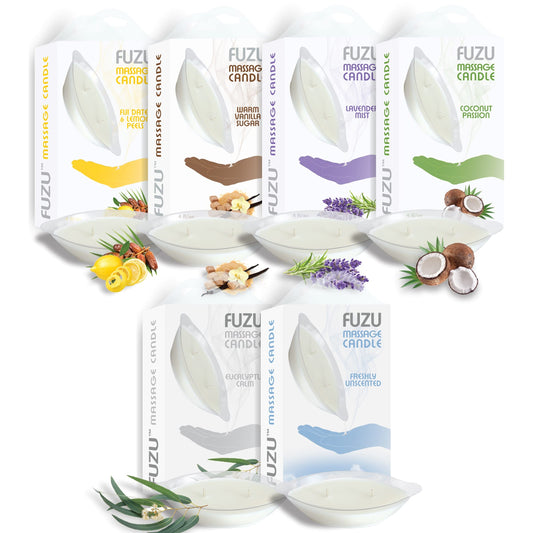 Fuzu massage candle wax-melt for warming massage oil and skin smoothing