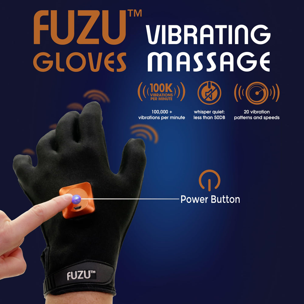 Fuzu vibrating massage glove with wrist strap ensures a secure fit during use