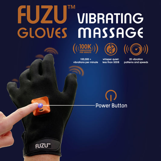 Fuzu vibrating massage glove with wrist strap ensures a secure fit during use