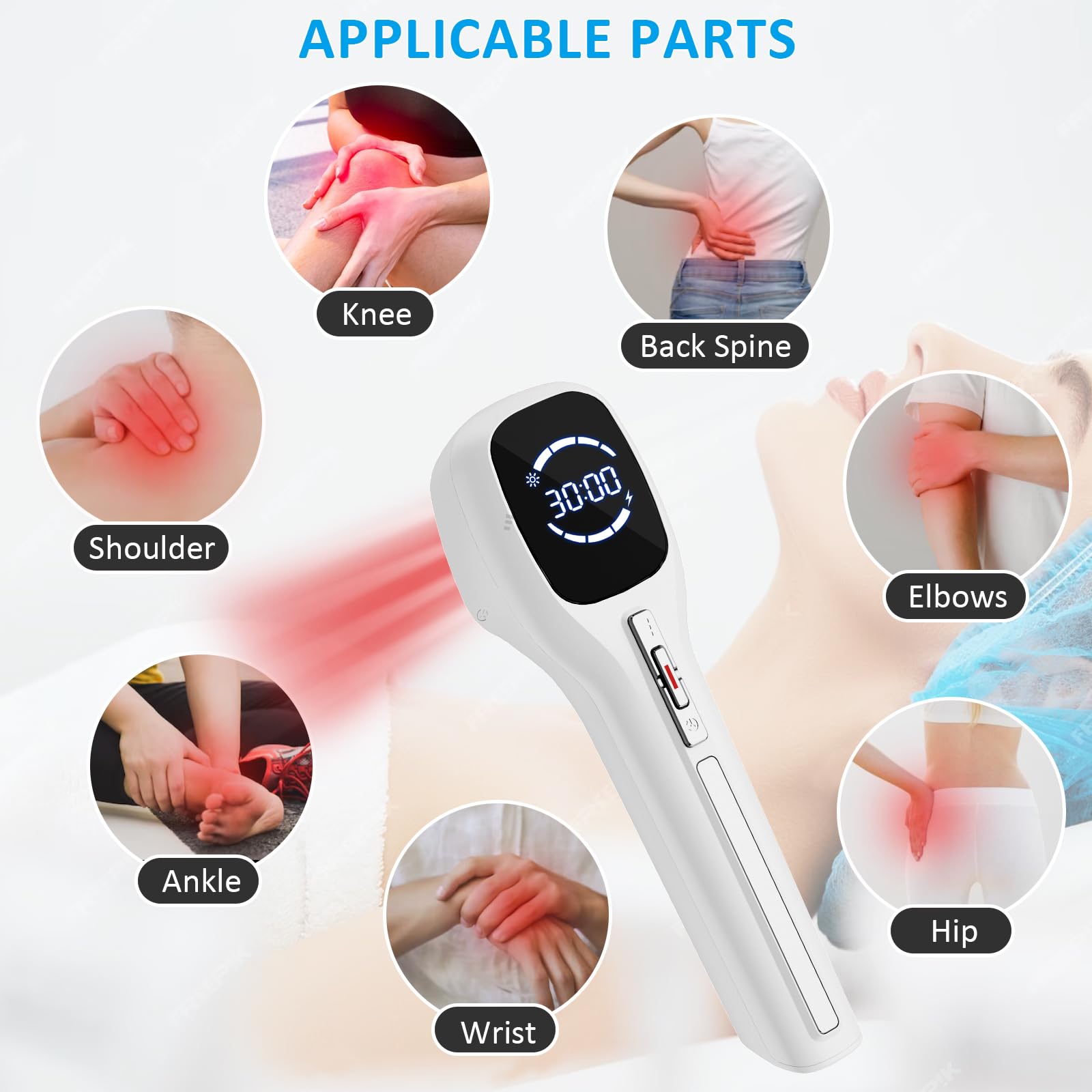 FVQ red light therapy device on adjustable stand ready for angle‑adjusted treatments.
