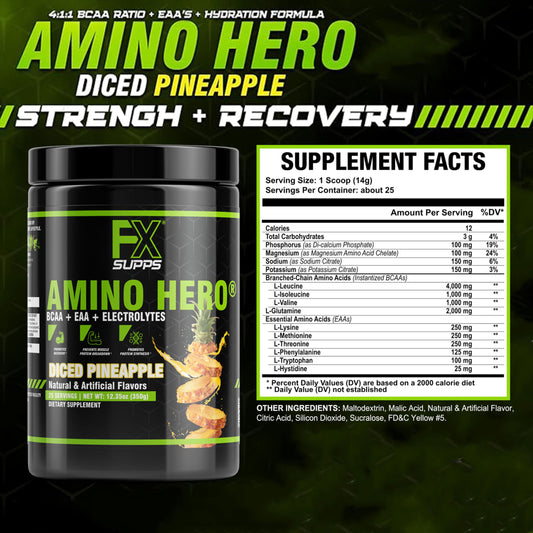 Pineapple pour showcasing amino drink for hydration and endurance support
