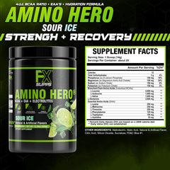 FXSUPPS Amino Hero Sour Ice scoop for easy post-workout mix