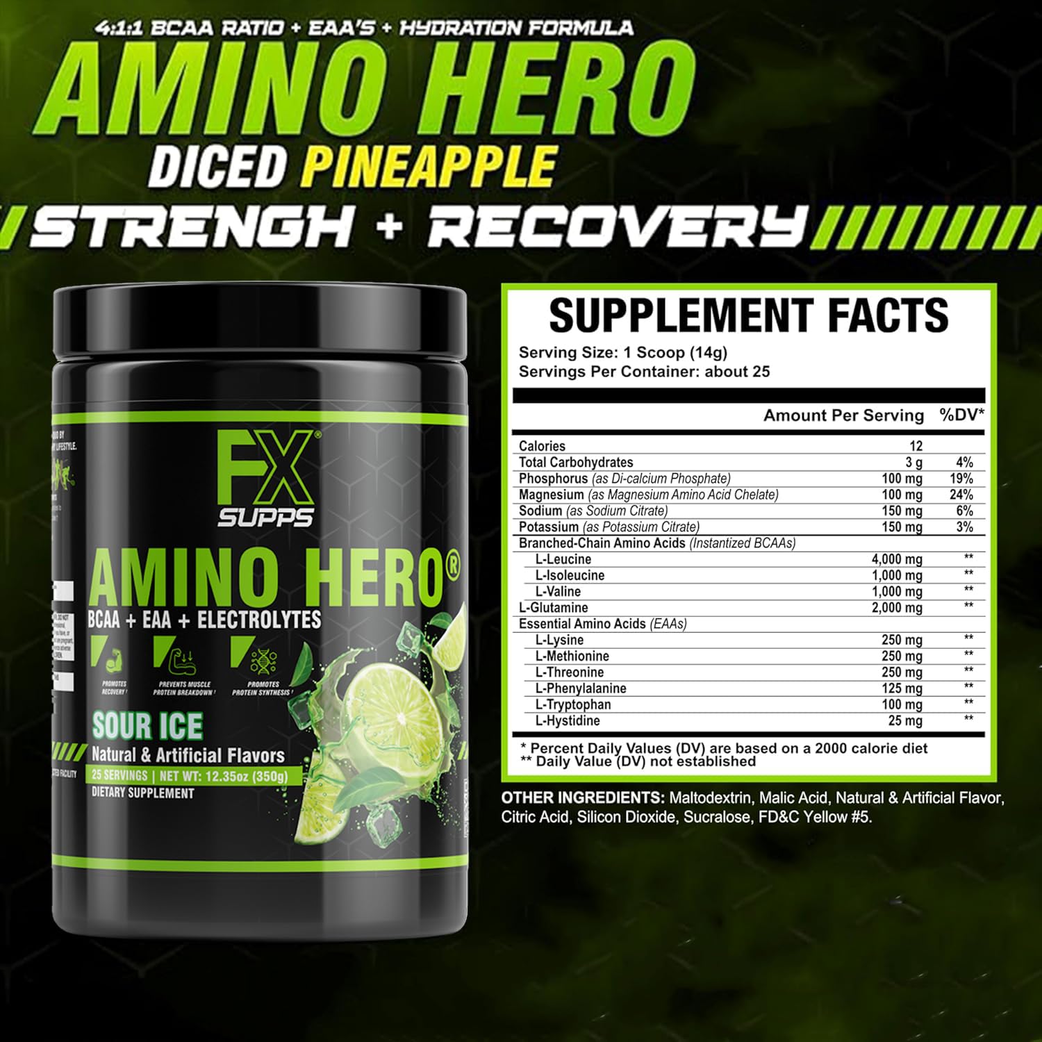 FXSUPPS Amino Hero Sour Ice workout scene with athletes using during training.