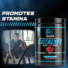 FXSUPPS Catalyft ingredients panel emphasizing L-Citrulline and beta-alanine.