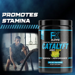 FXSUPPS Catalyft two-pack display emphasizing value and convenience.