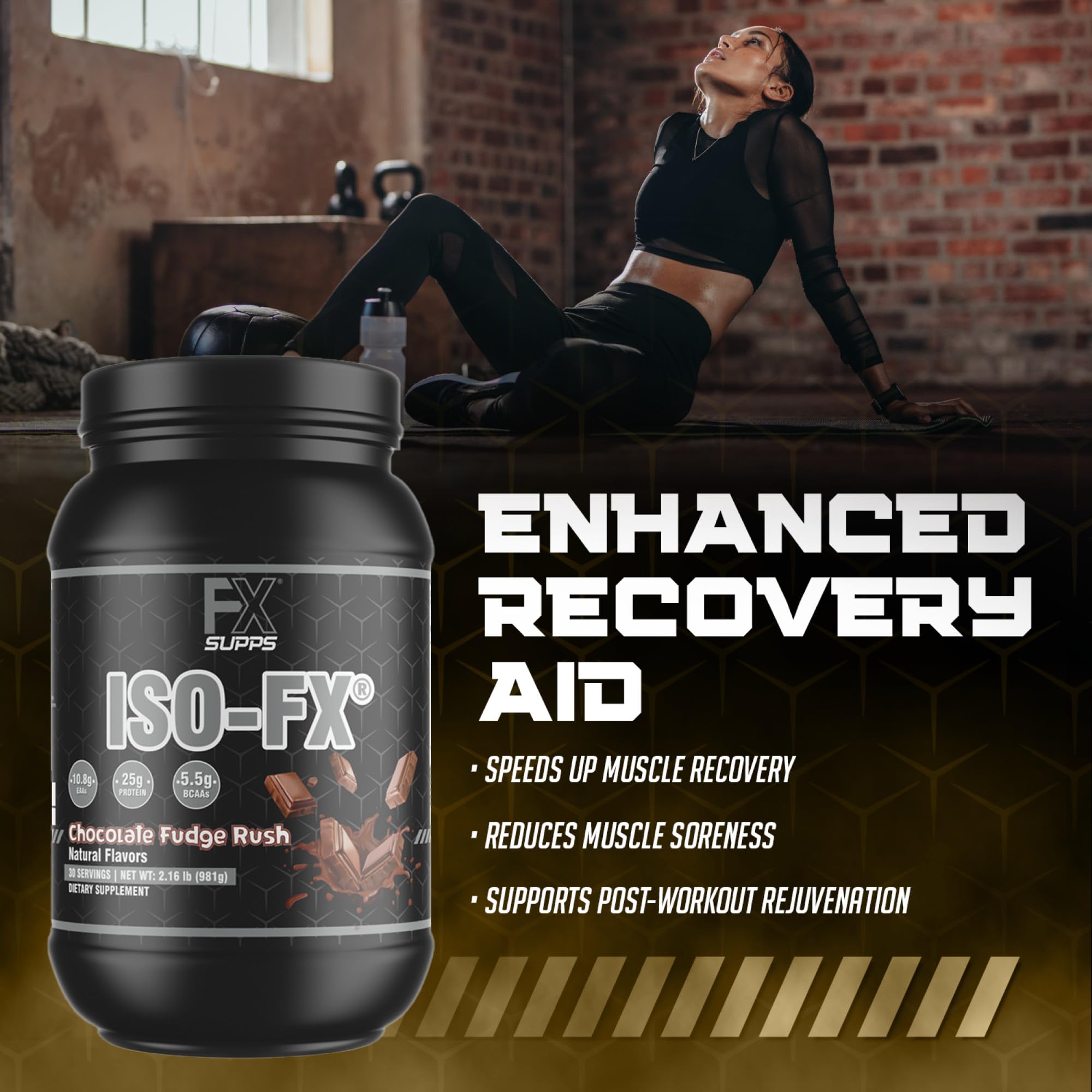 Scoop beside Iso-Fx tub for quick zero sugar protein mix
