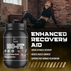 Scoop beside Iso-Fx tub for quick zero sugar protein mix