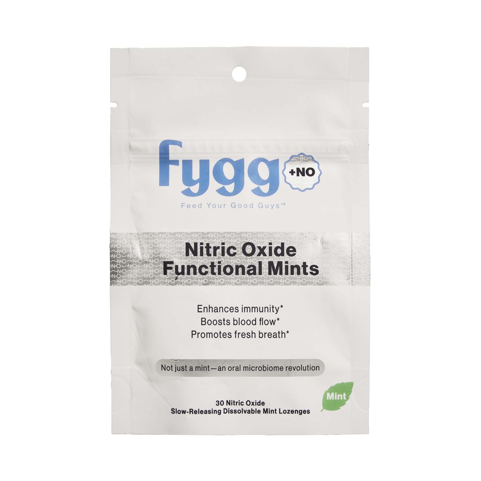 Fygg NOX functional mints in pack front for convenient daily breath refreshment.