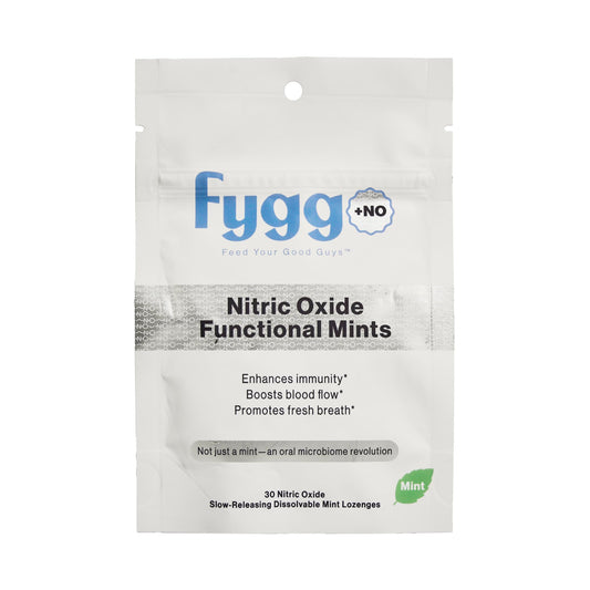 Fygg NOX functional mints in pack front for convenient daily breath refreshment.