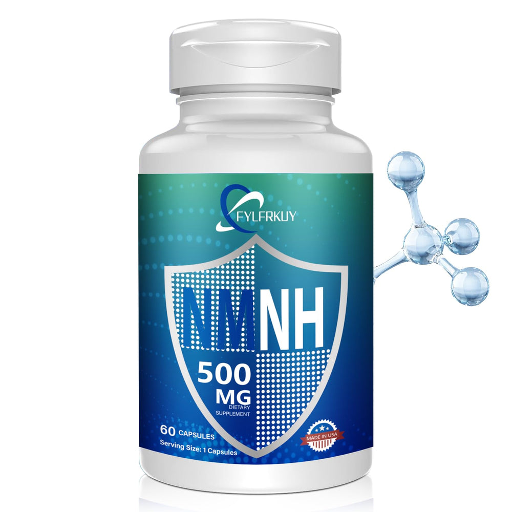 FYLFRKUY NMNH bottle label highlights 60 count and 500 mg per serving