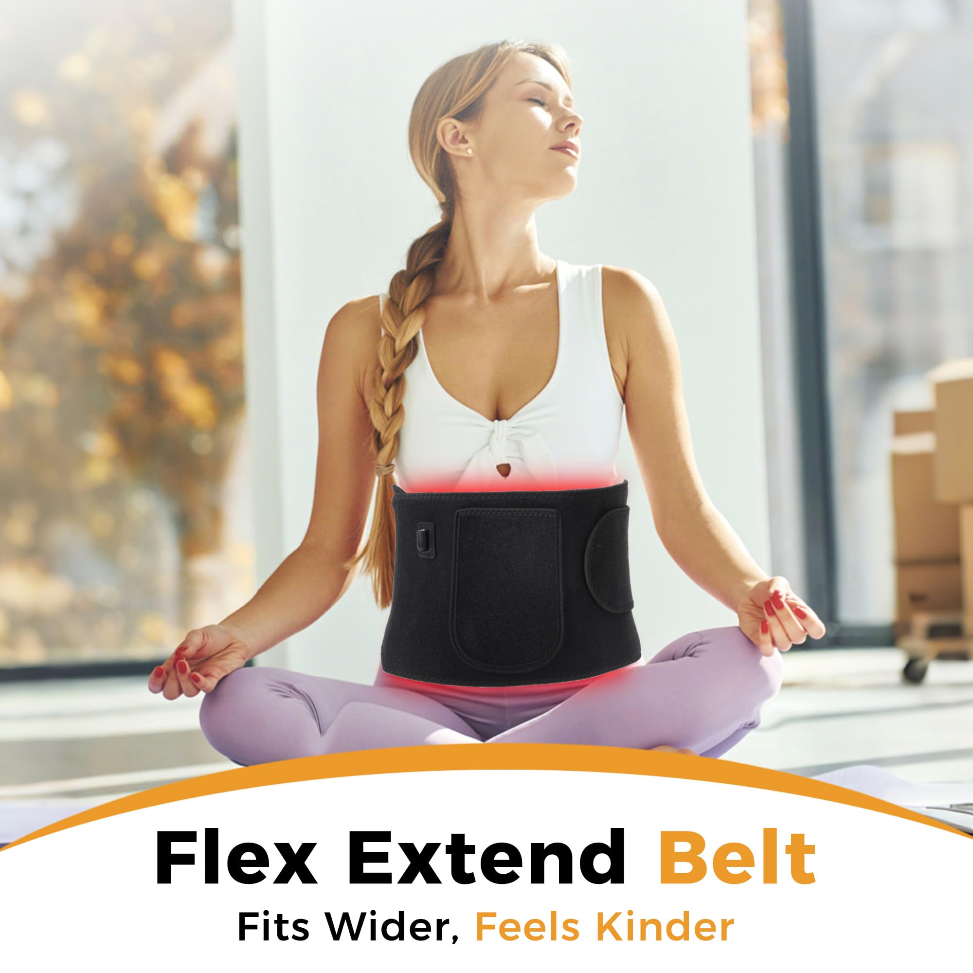 fyovuv red light therapy belt 10Hz pulsing mode adds rhythmic relaxation