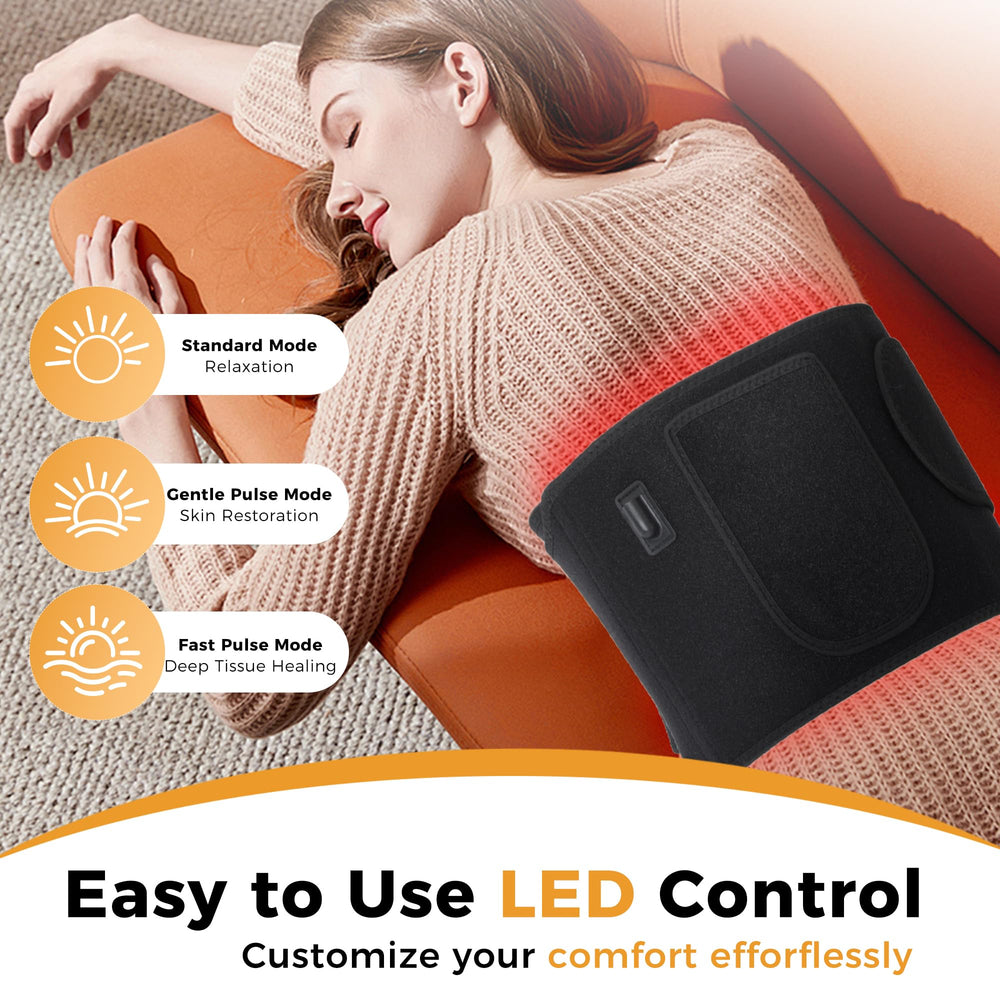 fyovuv red light therapy belt back panel highlights compact home use