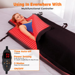 Fyovuv red light therapy mat in a living room ambiance for spa-like unwind.