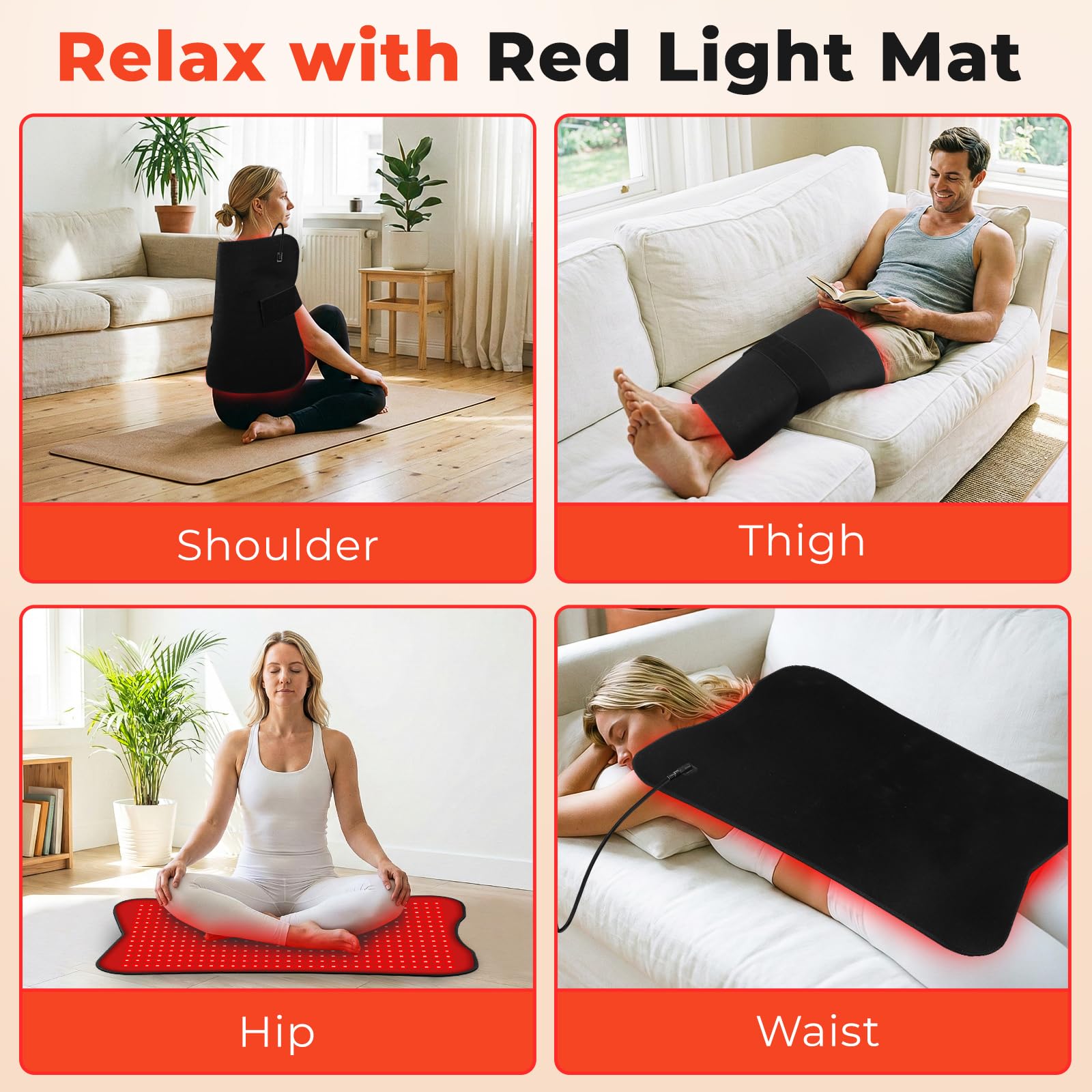 fyovuv red light therapy mat portable and foldable for home or travel