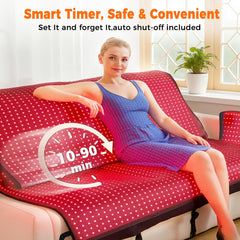 Fyovuv red light therapy mat offers Standard, 10 Hz, and 40 Hz pulse modes.