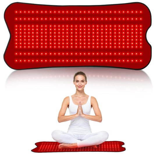 Fyovuv red light therapy pad full view highlighting 330 LEDs for broad body coverage.