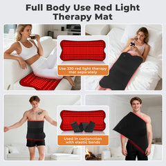 Fyovuv wrap with elastic strap demonstrates hands-free placement during sessions.