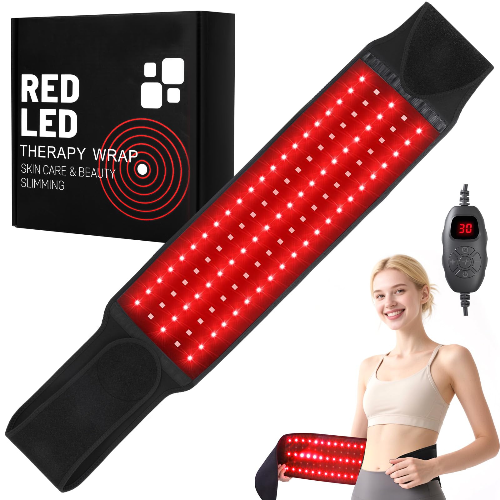 fyovuv red light belt worn on the back for targeted comfort