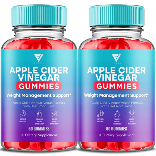 Fyvus Apple Cider Vinegar Gummies bottle on a counter for daily wellness.