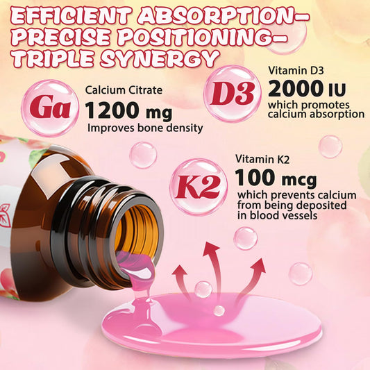 Fzjjyana peach drops dispensing for easy daily calcium dosing with water.
