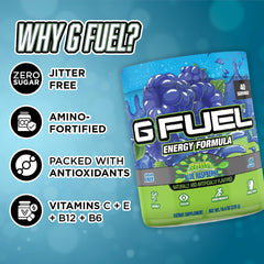 G Fuel Chug Rug ingredient illustration highlights antioxidant blend and caffeine