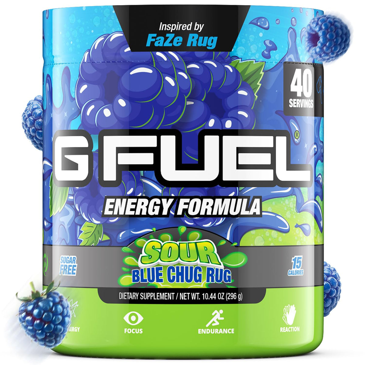 G Fuel Chug Rug tub front view showing energy-boosting formula for gaming sessions