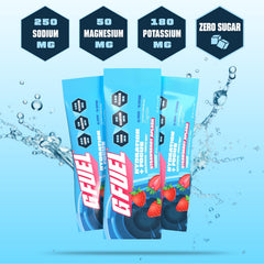 Glass with ice and strawberry flavor hints from G Fuel electrolytes.