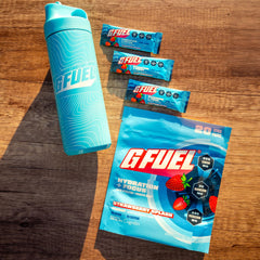 Ingredients label highlights Cognizin and key electrolytes in G Fuel formula.