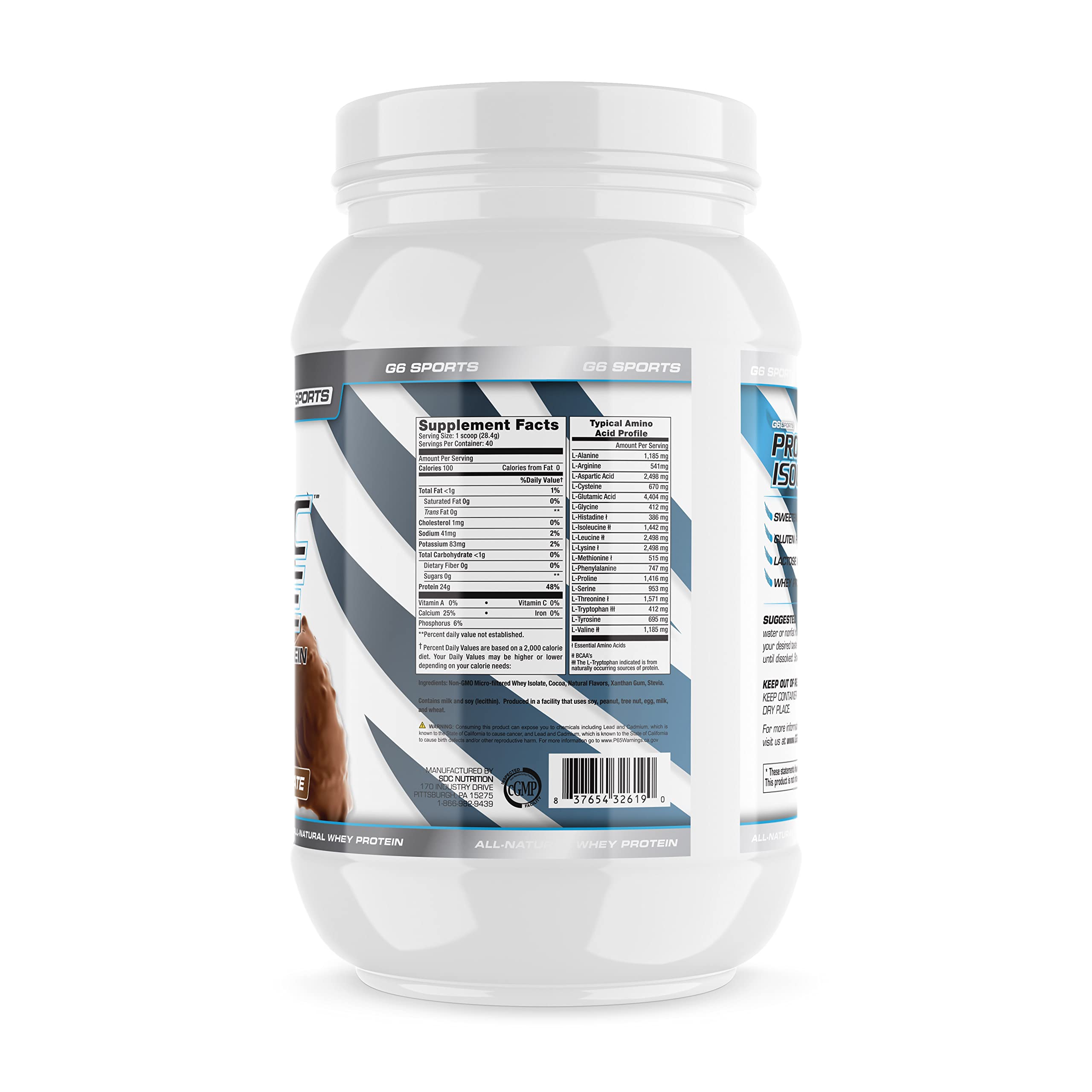 G6 Sports Prolific Isolate vanilla bottle for shake prep.