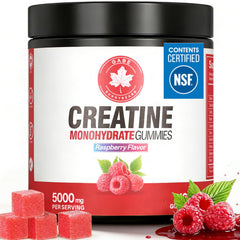 GABE SUNNYBEARS Creatine Gummies raspberry bottle offers clean daily energy support.