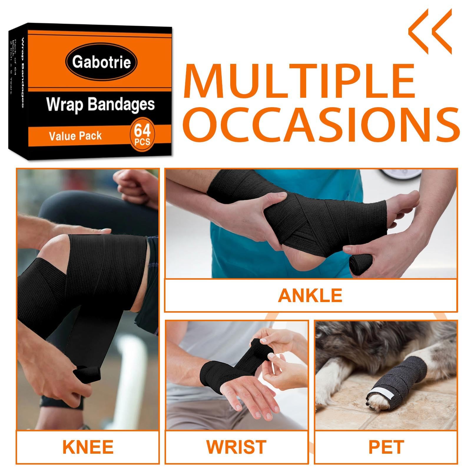 Gabotrie pet-safe bandage wrap suitable for small pets needing stabilization.