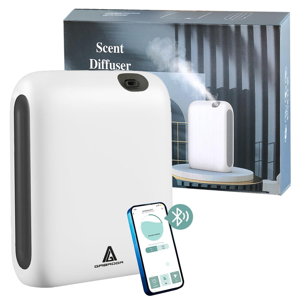 Gabroga Smart Scent Air Machine setup in a living room for ambient fragrance