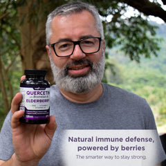 Gade Nutrition bottle with elderberry and pineapple imagery hinting natural ingredients