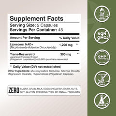 GADE Nutrition NAD+ Resveratrol capsules close-up showing purity and quality.