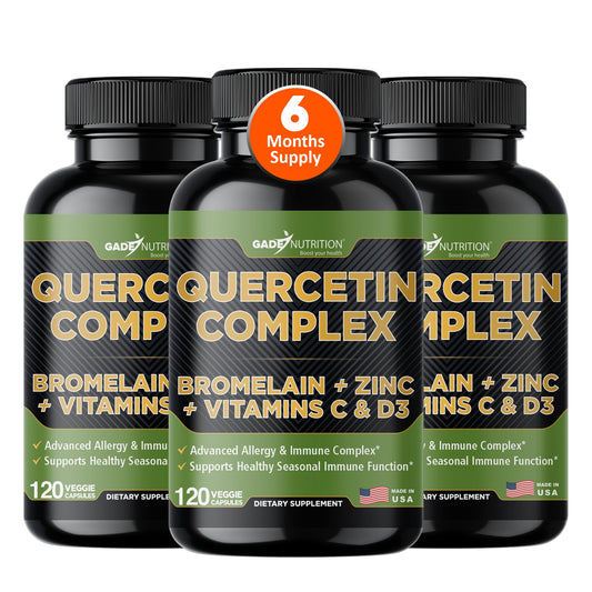 GADE NUTRITION quercetin with bromelain bottle supports daily immune balance.