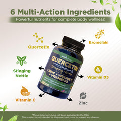 GADE Nutrition quercetin with bromelain and nettle ingredients close-up